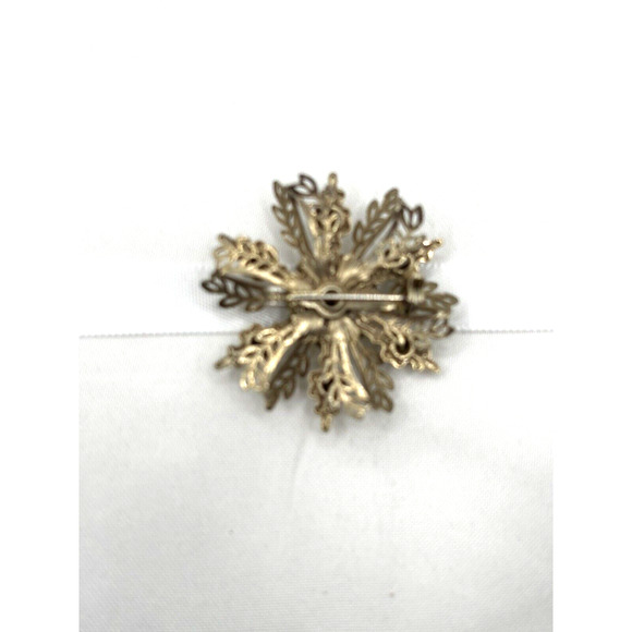 Vintage Rhinestone Brooch Purple Filigree J1-3001 - Picture 3 of 8